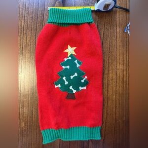 Festive Red and Green Christmas Tree Dog Sweater